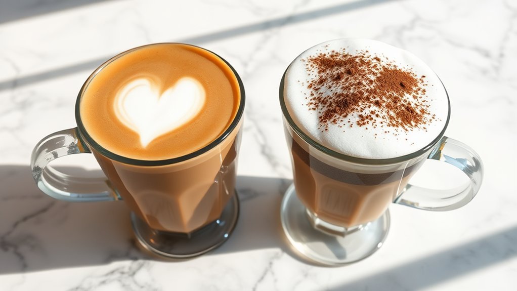 latte versus cappuccino flavors